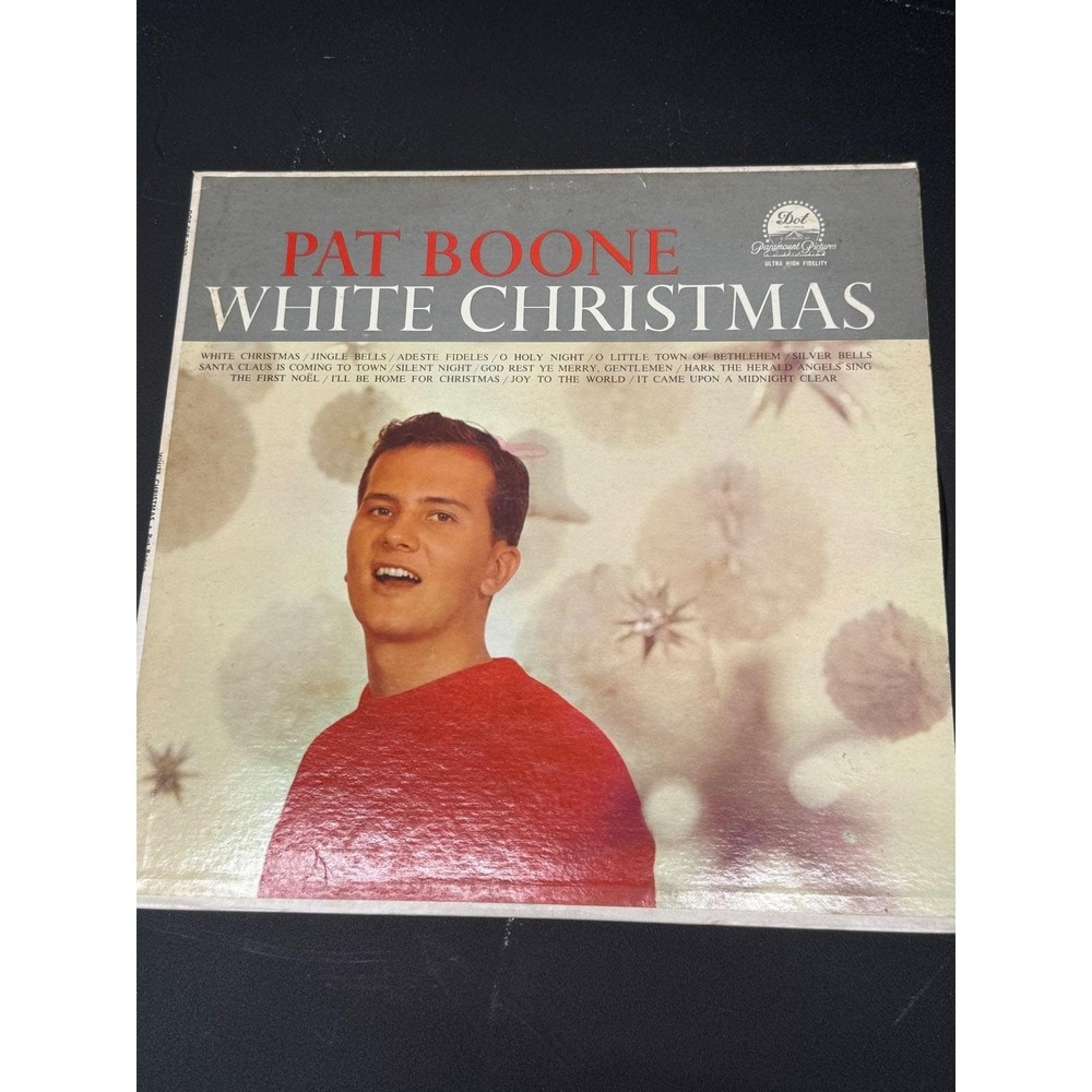 Pat Boone White Christmas Vinyl LP Dot Records DLP 3222 Vintage 1959 Holiday Pop